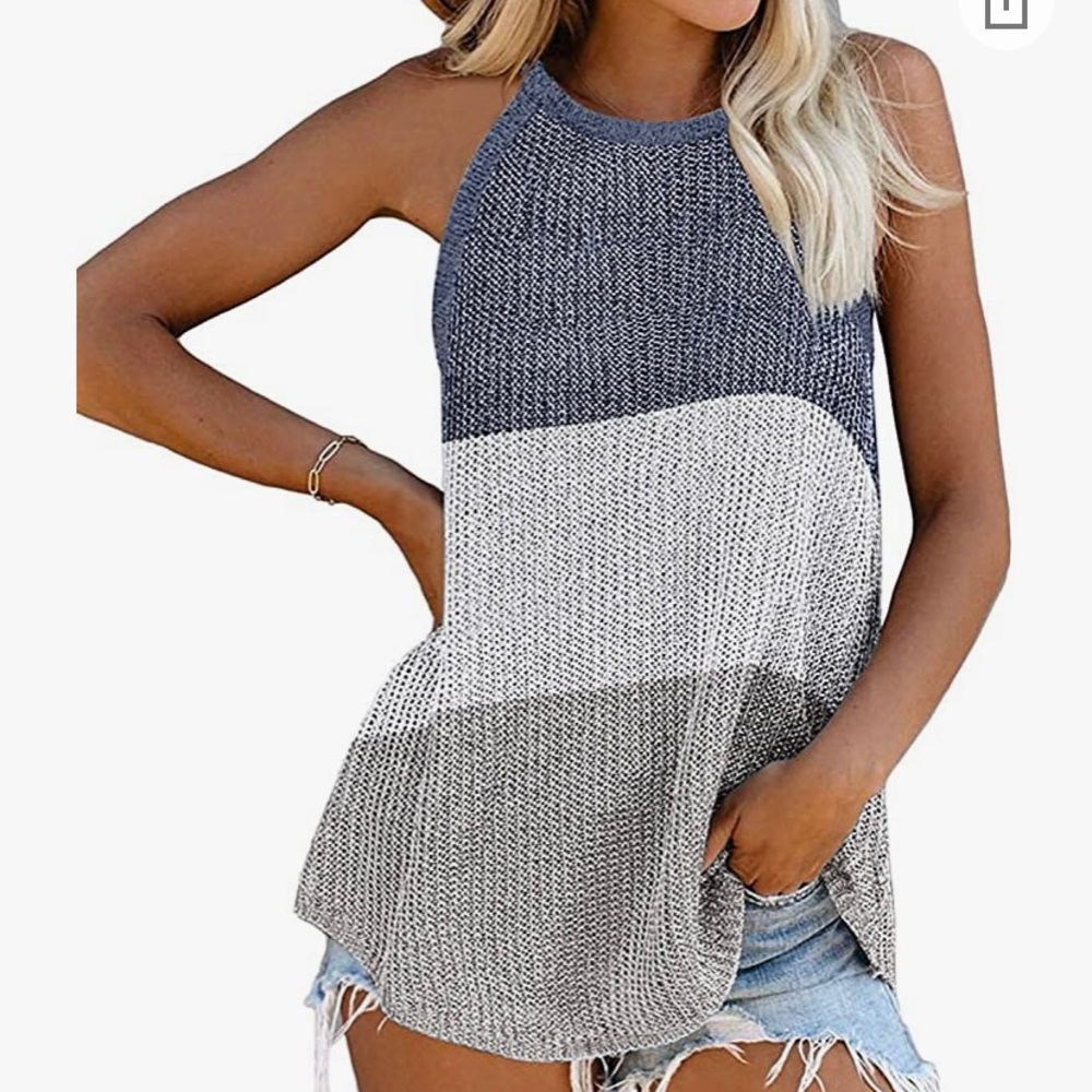 Women oversize scoop neck tank top